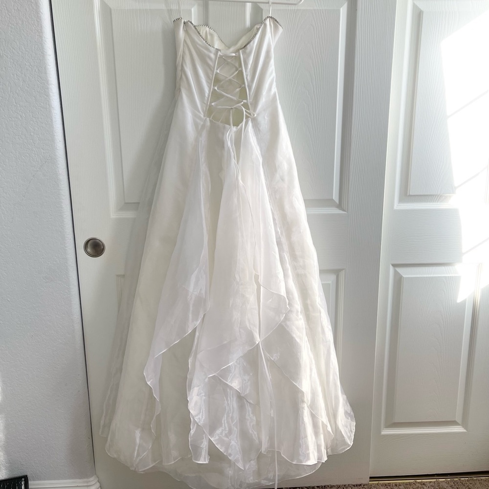Vintage Jessica McClintock GUNNE SAX strapless Wedding Dress - Picture 2 of 9